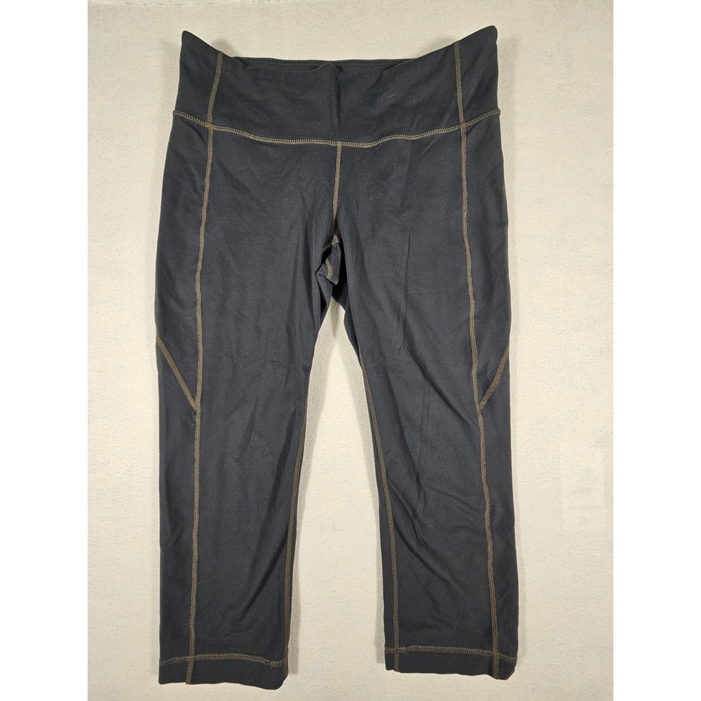 Athleta Be Free‎ Knicker Gray Capri Leggings Large 921636-01 Yoga Running Womens
